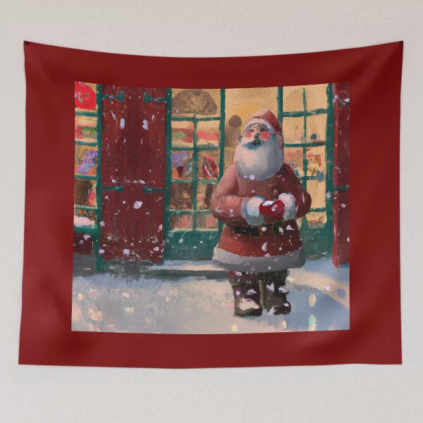 Item preview, Santa Claus in Front of Toy Shop AI Art designed and sold by sweetbelle.