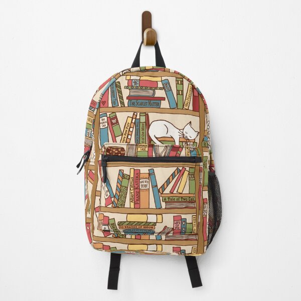 Item preview, Bookshelf Cat Library Pattern for Readers and Book Worms designed and sold by randrgiftshop.