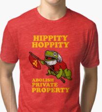 Camiseta de tejido mixto Hippity Hoppity abolir la propiedad privada