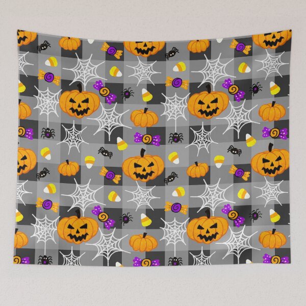 Item preview, Halloween Plaid Pattern Dark Gray designed and sold by Julie Erin Designs.
