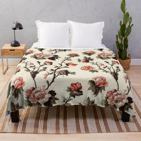 Item preview, Vintage Peach and Pink Floral Pattern Muted Tones designed and sold by VintageFlorals.