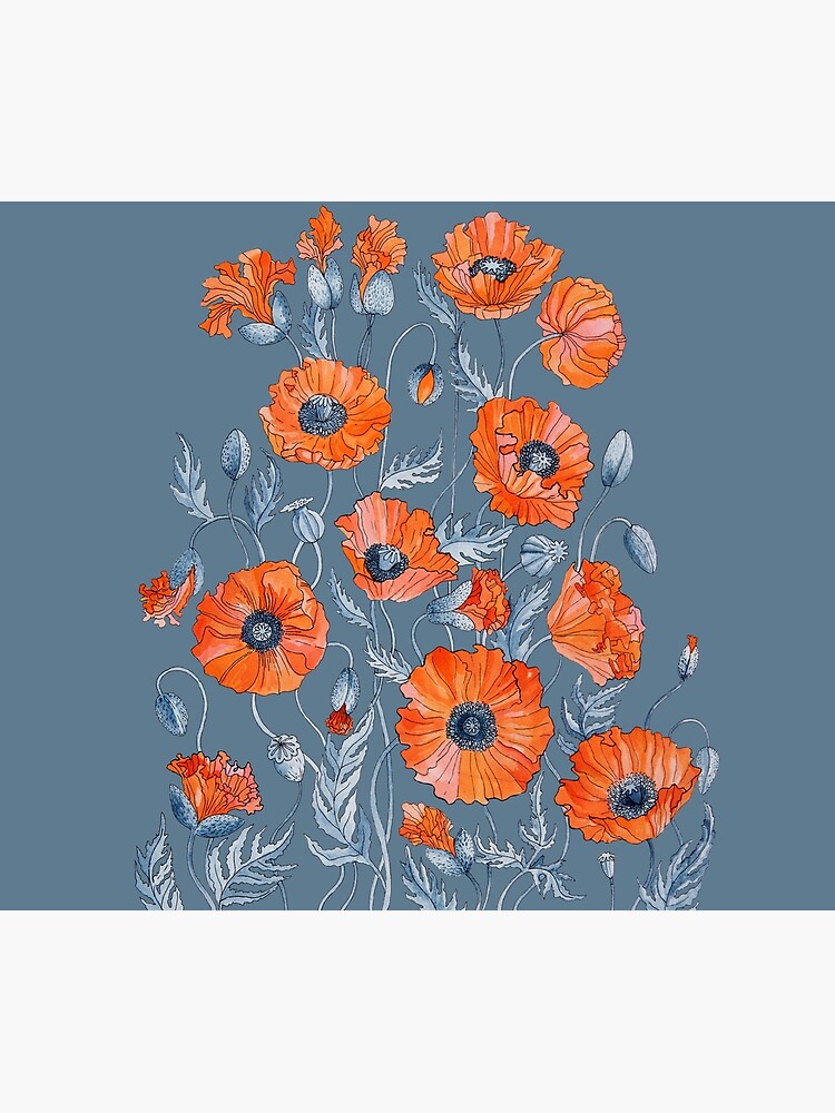 Poppies Floral Botanical art by Ruta