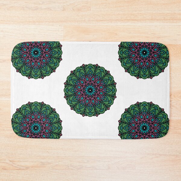 Item preview, Stained glass window pine tree cone flower Mandala designed and sold by LLC-Designs.