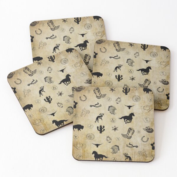 Item preview, Western Pattern With Cattle Brands Rustic Background designed and sold by handsoftime2020.