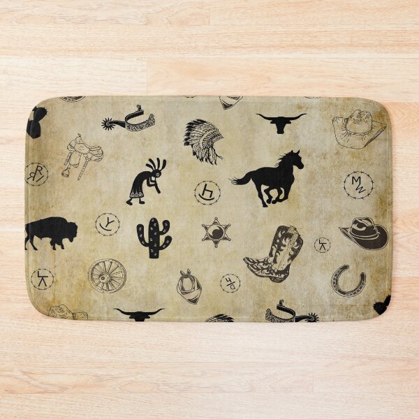 Item preview, Western Pattern With Cattle Brands Rustic Background designed and sold by handsoftime2020.