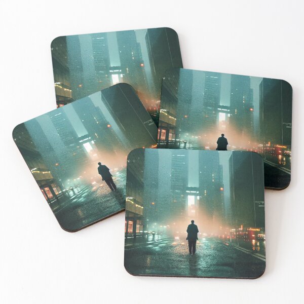 Item preview, Man standing in the middle of busy street Future Cyberpunk downtown city	 designed and sold by stevenxcheung.