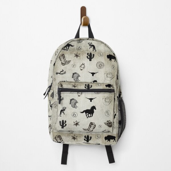 Item preview, Southwestern Pattern With Cattle Brands Rustic Grey Background designed and sold by handsoftime2020.