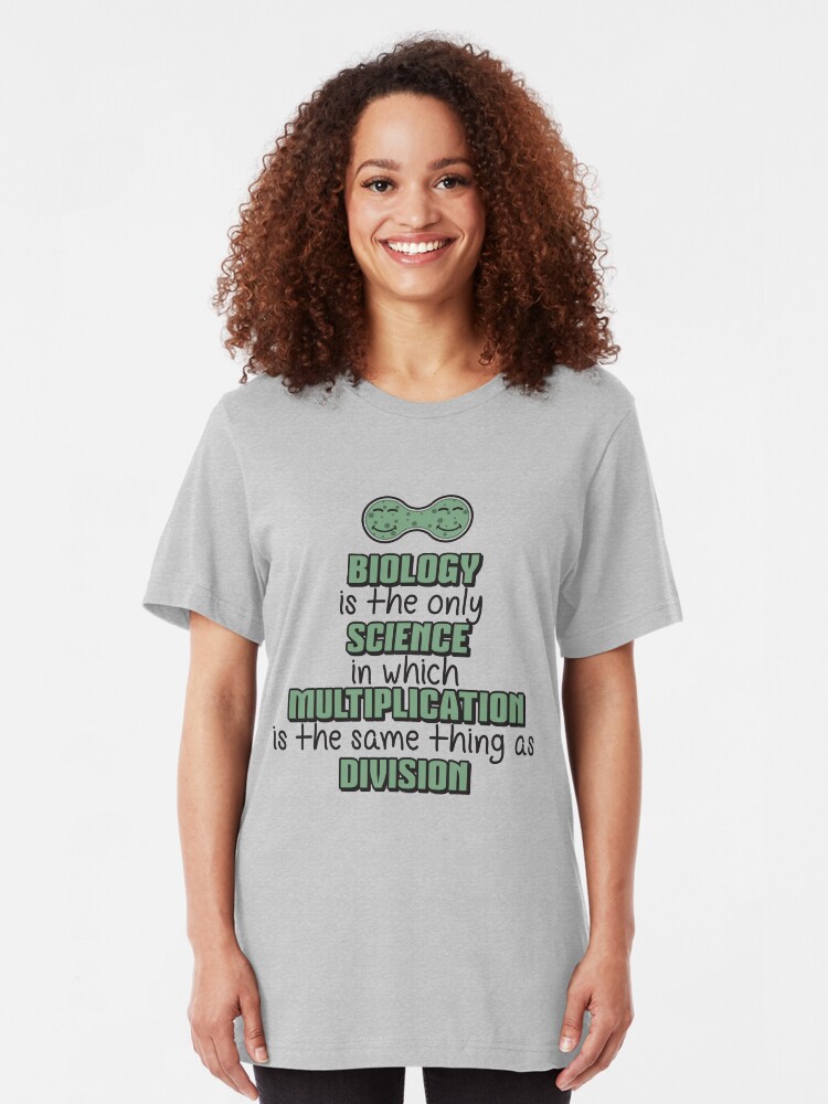 Alternative Ansicht von Biology ➢ Multiplication = Division➢ Funny Science Slim Fit T-Shirt
