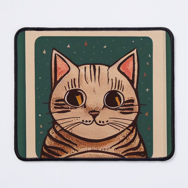 Item preview, Cute Cat Drawing on Paper Happy Cheerful Hand Drawn Card Ink Watercolor Tabi Cat Aww designed and sold by stevenxcheung.