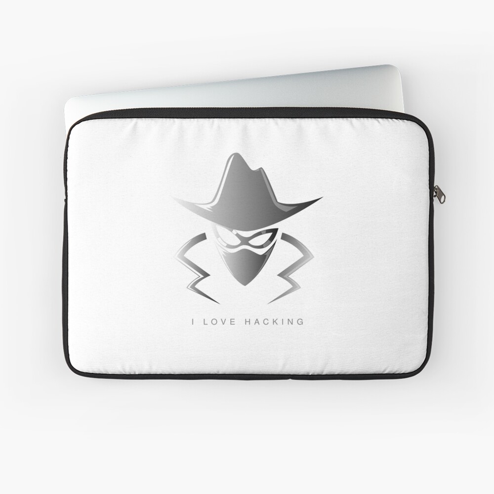 I Love Hacking Laptop Sleeve - programmer humor design by HackerLooks