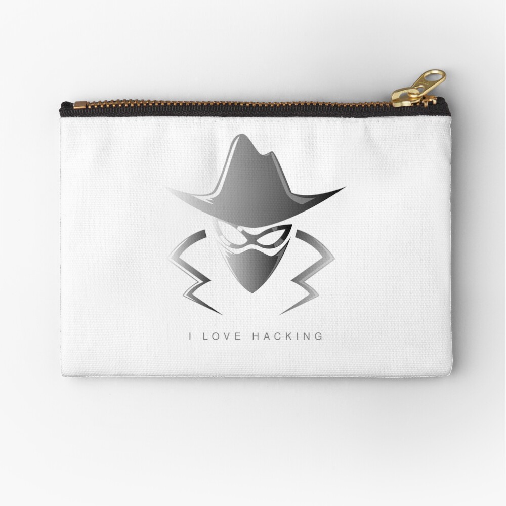 I Love Hacking Zipper Pouch - programmer humor design by HackerLooks