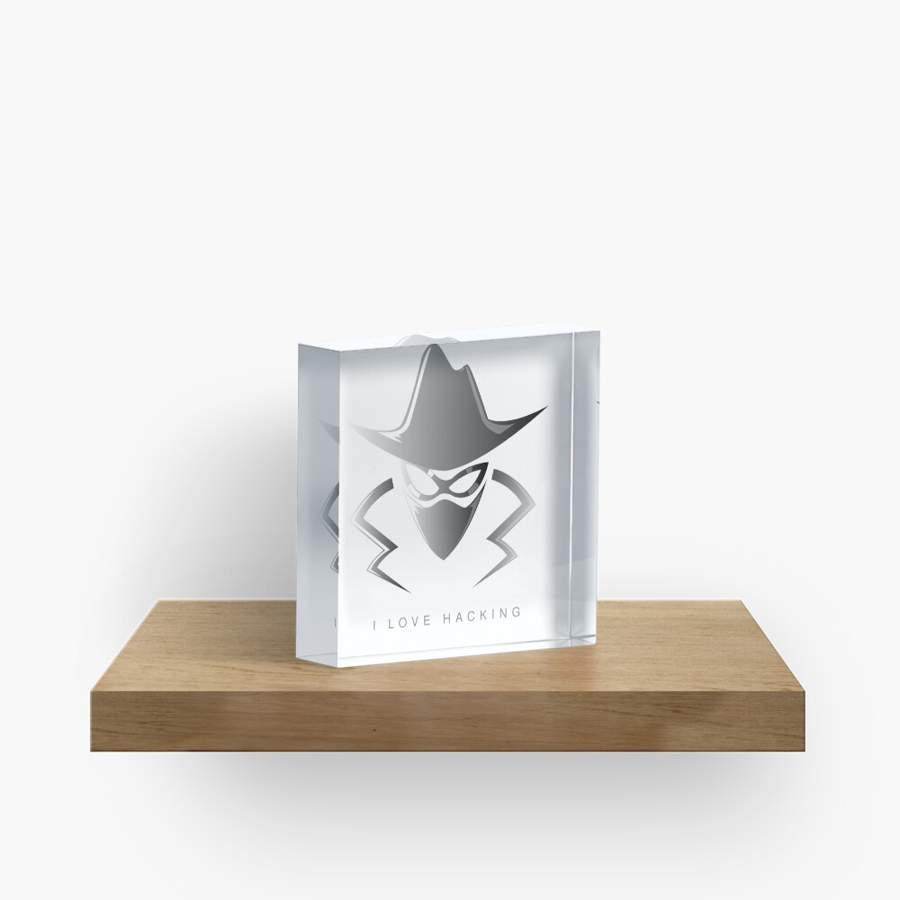 I Love Hacking Acrylic Block - programmer humor design by HackerLooks