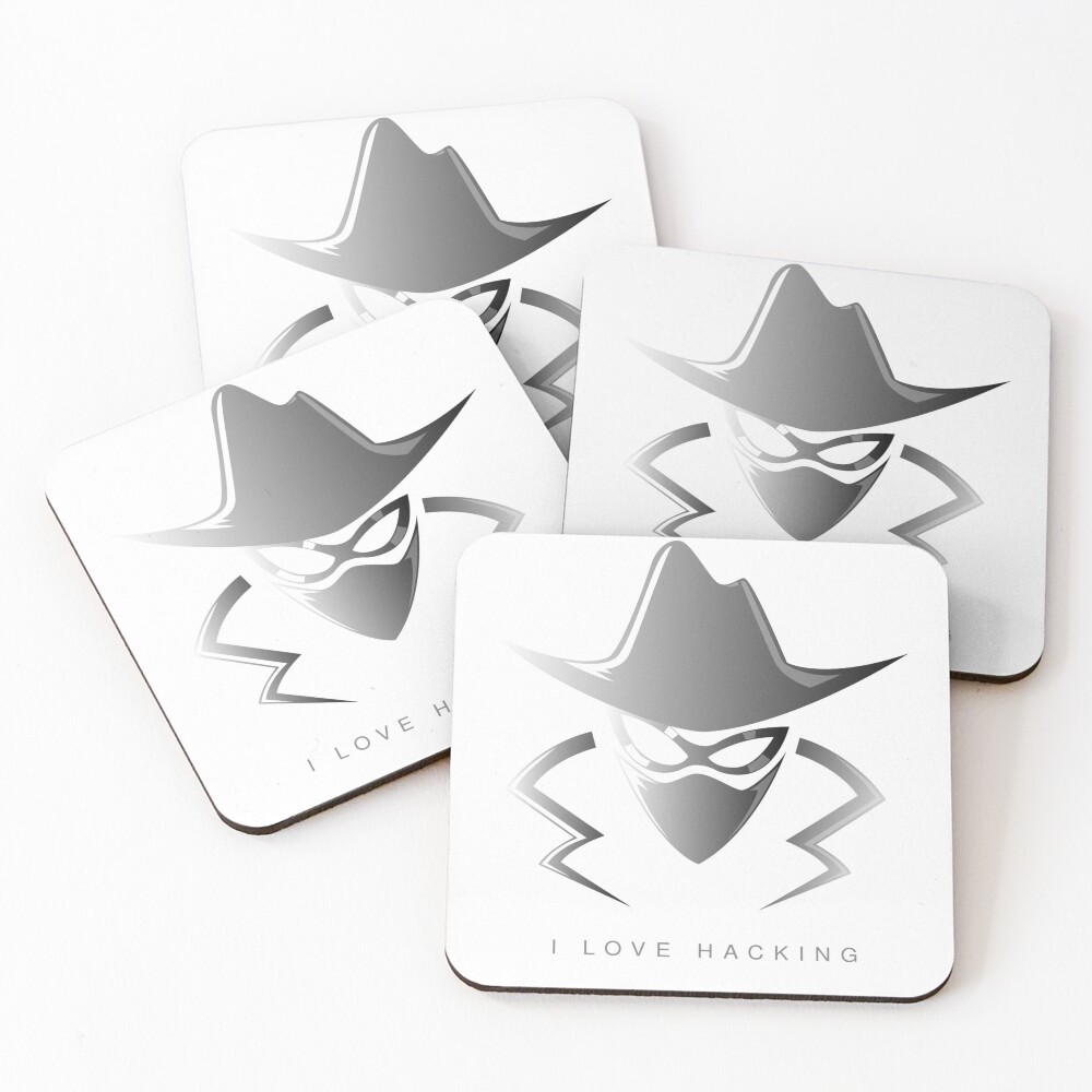 I Love Hacking Coasters (Set of 4) - programmer humor design by HackerLooks