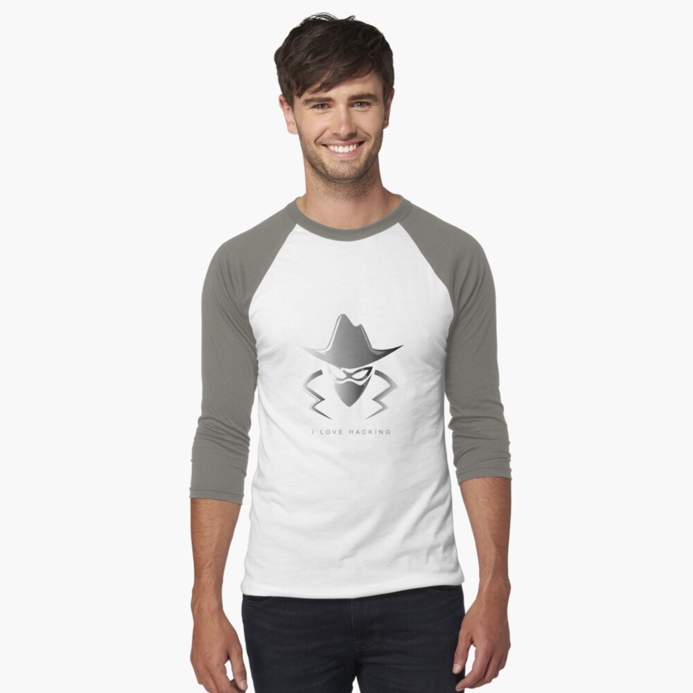 I Love Hacking Baseball ¾ Sleeve T-Shirt - programmer humor design by HackerLooks