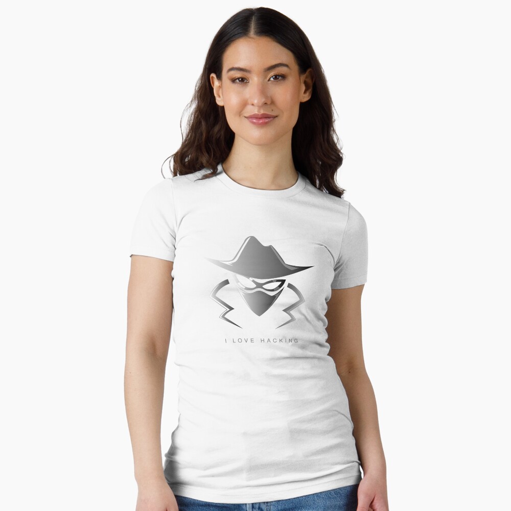 I Love Hacking Fitted T-Shirt - programmer humor design by HackerLooks