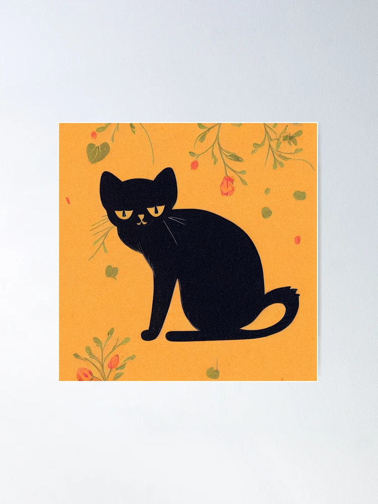 Halloween Black Cat wall art Scaredy Cat Wall Decor 2d animal