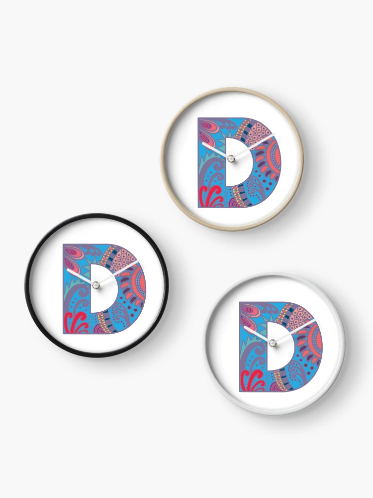 Thumbnail 3 of 4, Clock, D Monogram designed and sold by HarrisonDesign.