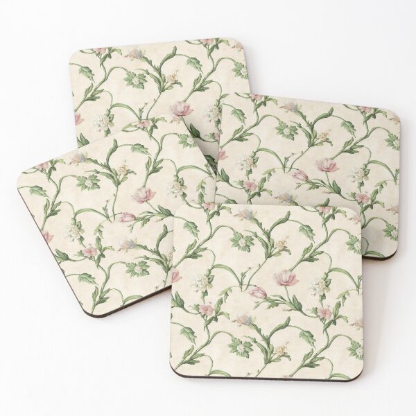 Item preview, Vintage Pink and Green Floral Pattern Muted Tones designed and sold by VintageFlorals.