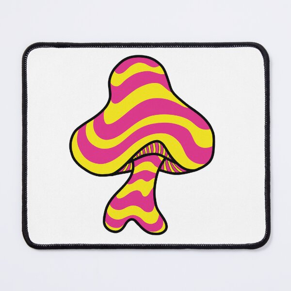 Item preview, The Perfect Mushroom: Exotic Trippy Wavy Pink and Yellow Stripes Contour Lines designed and sold by Ciara Shortall.