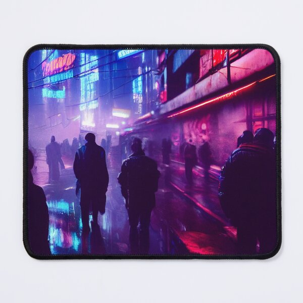Item preview, Crowd of People Cyberpunk Future Cityscape neon lighting designed and sold by stevenxcheung.