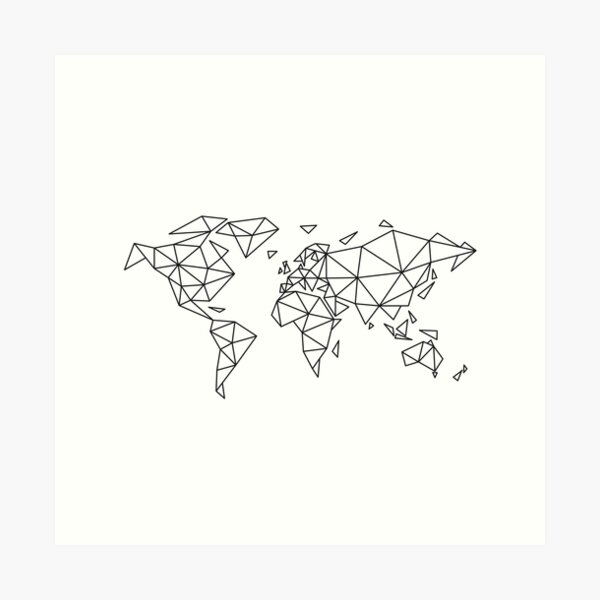 Item preview, Geometric world map designed and sold by beakraus.