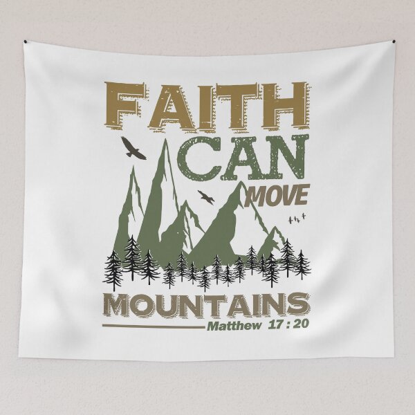 Item preview, Christian Quote - Bible Verse - Faith Can Move Mountains designed and sold by MyArt23.