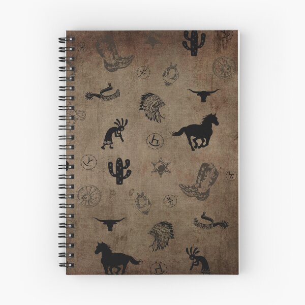 Item preview, Western Style Pattern With Cattle Brands Rustic Dark Brown Background designed and sold by handsoftime2020.