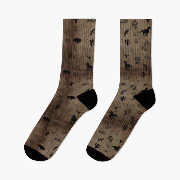 Item preview, Western Style Pattern With Cattle Brands Rustic Dark Brown Background designed and sold by handsoftime2020.
