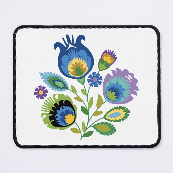 Item preview, Polish Floral Dark Blue Papercut Design designed and sold by Barbara Pixton.