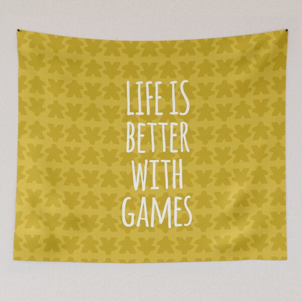 Item preview, Life is Better with Games All Yellow Meeples Pattern - Perfect for Board Game Lovers designed and sold by BeamGeeks.