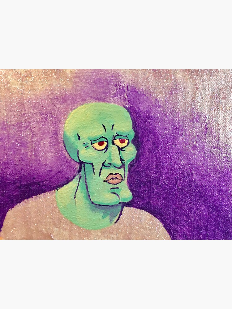 handsome-squidward-painting-sticker-for-sale-by-crimsonmiz-redbubble