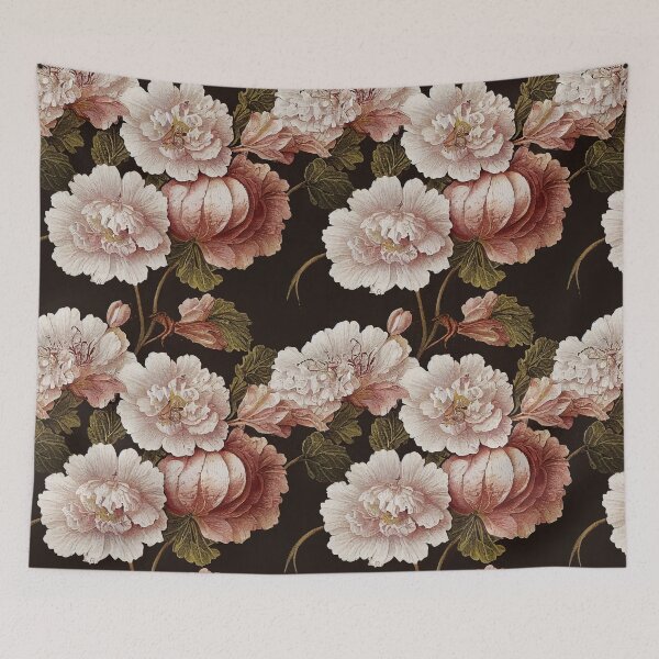 Item preview, Vintage Pink and Green Floral Pattern Muted Tones designed and sold by VintageFlorals.