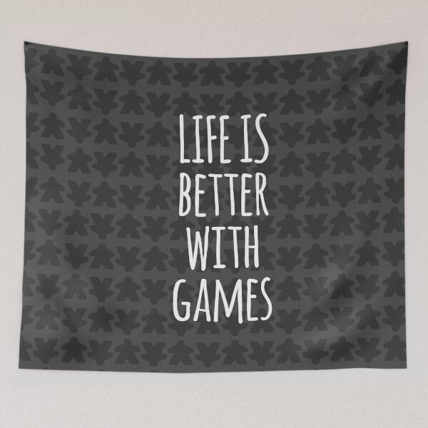 Item preview, Life is Better with Games All Black Meeples Pattern - Perfect for Board Game Lovers designed and sold by BeamGeeks.