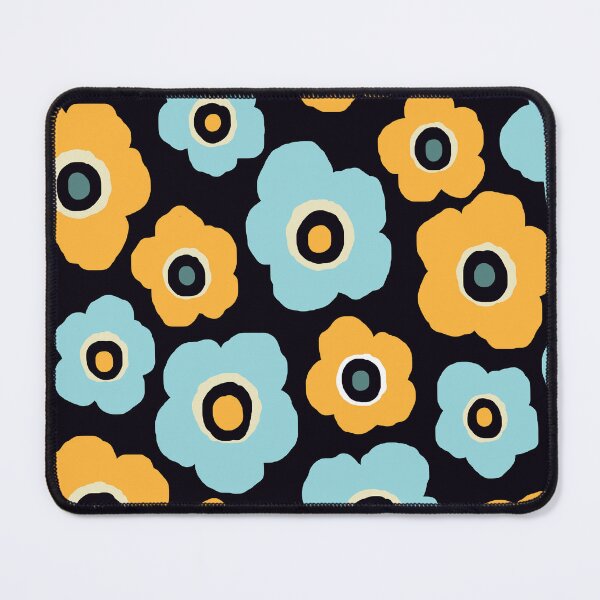 Item preview, Iconic Scandinavian Floral Pattern in Turquoise and Mustard Yellow designed and sold by Deutschic.