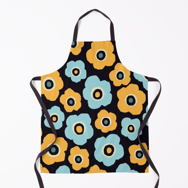 Item preview, Iconic Scandinavian Floral Pattern in Turquoise and Mustard Yellow designed and sold by Deutschic.