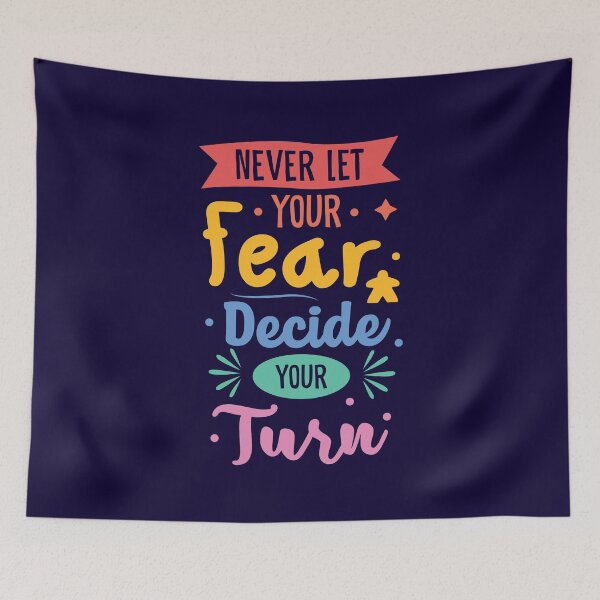 Item preview, Never Let Fear Decide Your Next Turn - Meeple & Board Game Saying -  designed and sold by BeamGeeks.