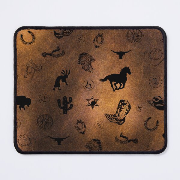 Item preview, Western Style Pattern With Cattle Brands Rustic Dark Brown And Black Background designed and sold by handsoftime2020.