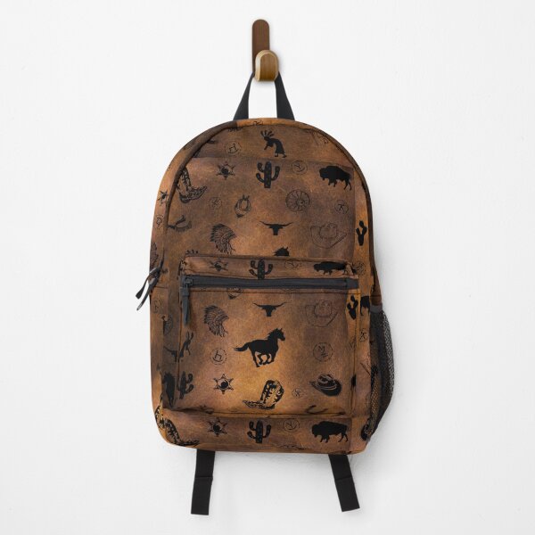 Item preview, Western Style Pattern With Cattle Brands Rustic Dark Brown And Black Background designed and sold by handsoftime2020.