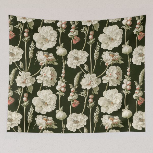 Item preview, Vintage Pink and Green Floral Pattern Muted Tones designed and sold by VintageFlorals.