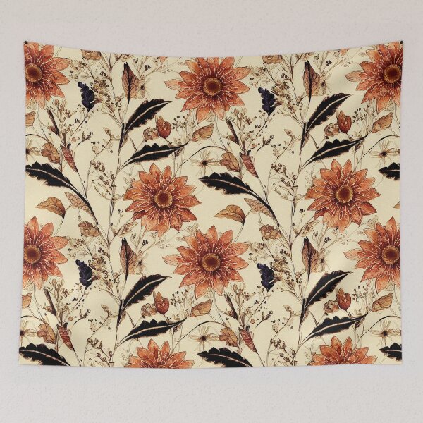 Item preview, Vintage Antique Brown Rust Toned Floral  designed and sold by VintageFlorals.