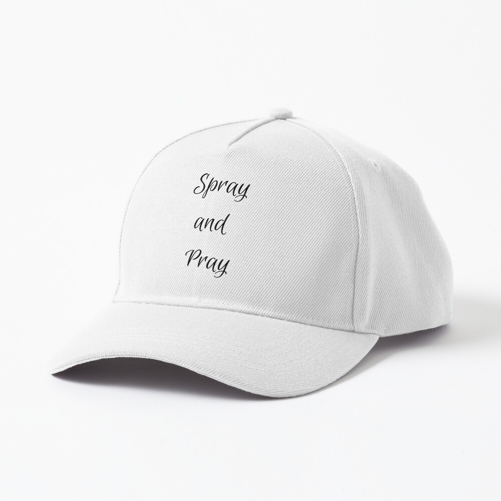 Spray and Pray Baseball Cap - programmer humor design by HackerLooks