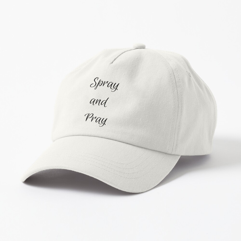 Spray and Pray Dad Hat - programmer humor design by HackerLooks