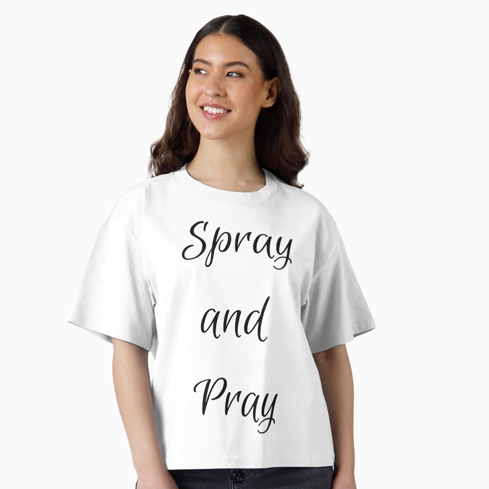 Spray and Pray Boxy T-Shirt - programmer humor design by HackerLooks