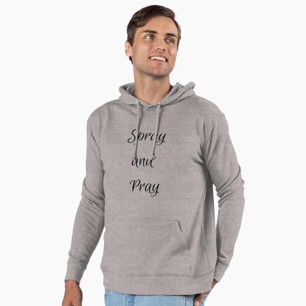 Spray and Pray Lightweight Hoodie - programmer humor design by HackerLooks