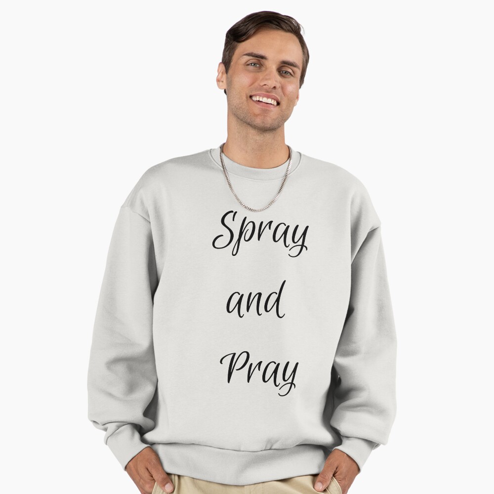 Spray and Pray Premium Oversized Sweatshirt - programmer humor design by HackerLooks