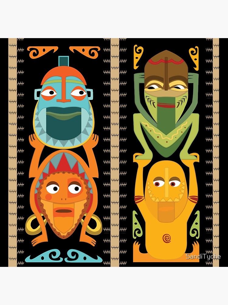 Tropical Hawaiian Polynesian Tiki Totems by SandiTyche