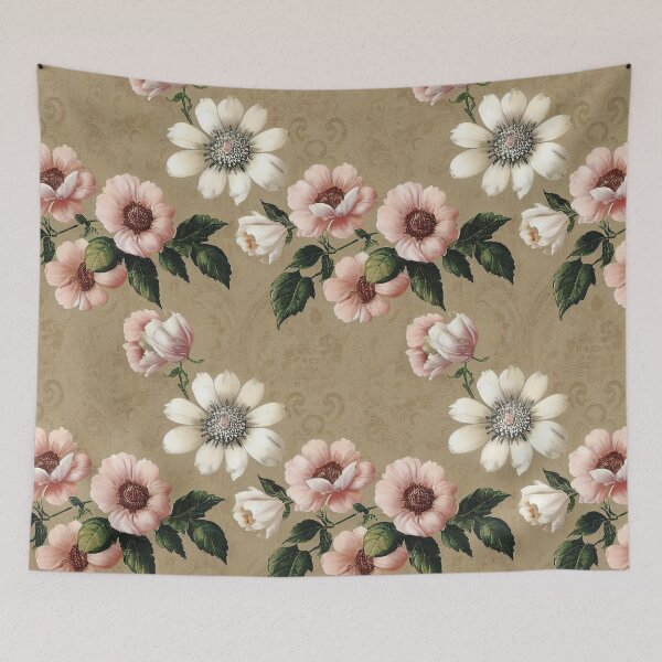 Item preview, Vintage Antique Pink and White Floral  designed and sold by VintageFlorals.