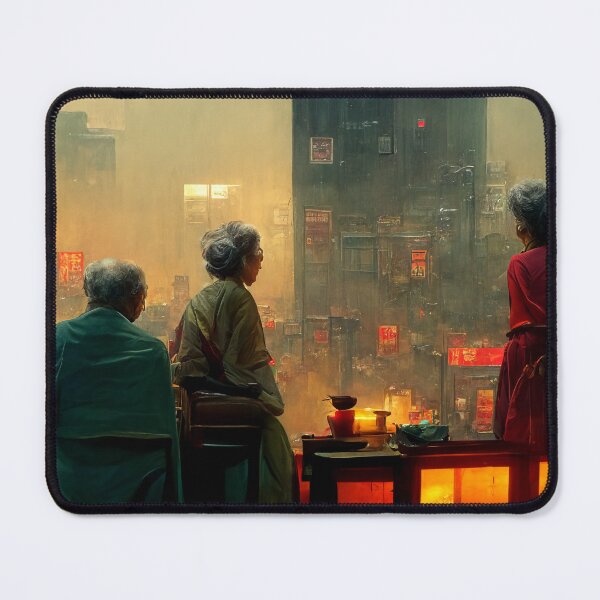 Item preview, 3 Elders Watching Cyberpunk City designed and sold by stevenxcheung.