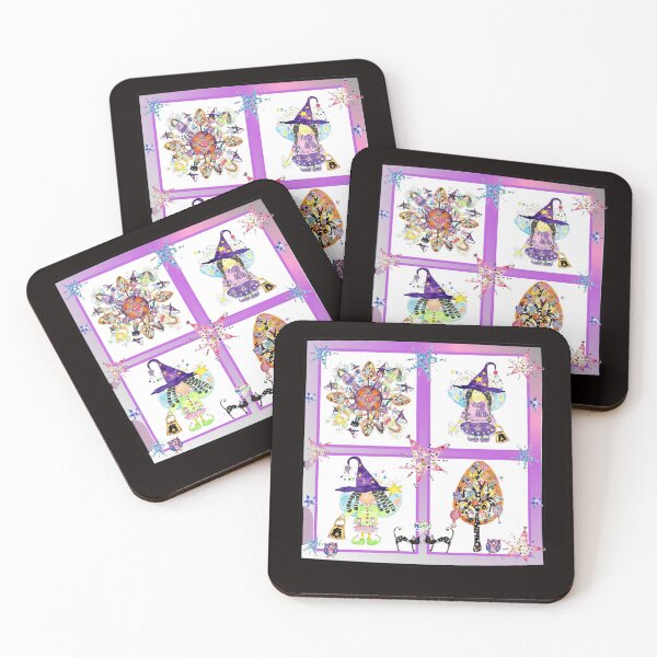 Item preview, Halloween Patchwork Watercolour Collage designed and sold by DefaultOneWorld.