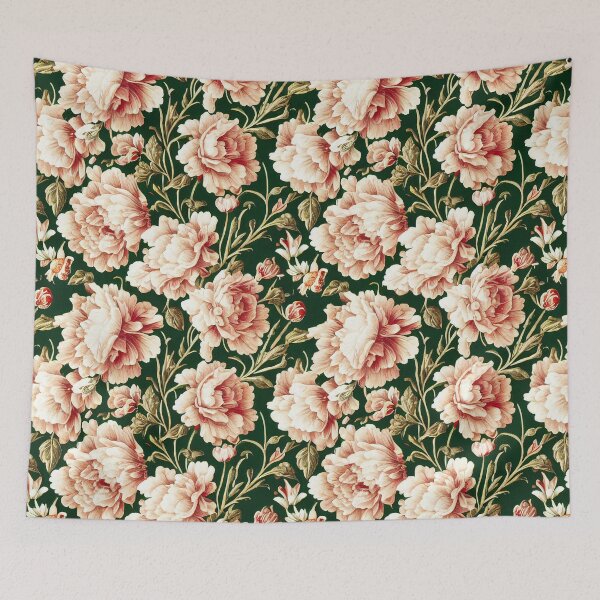 Item preview, Antique Vintage White Ivory Blush Floral Illustration  designed and sold by VintageFlorals.
